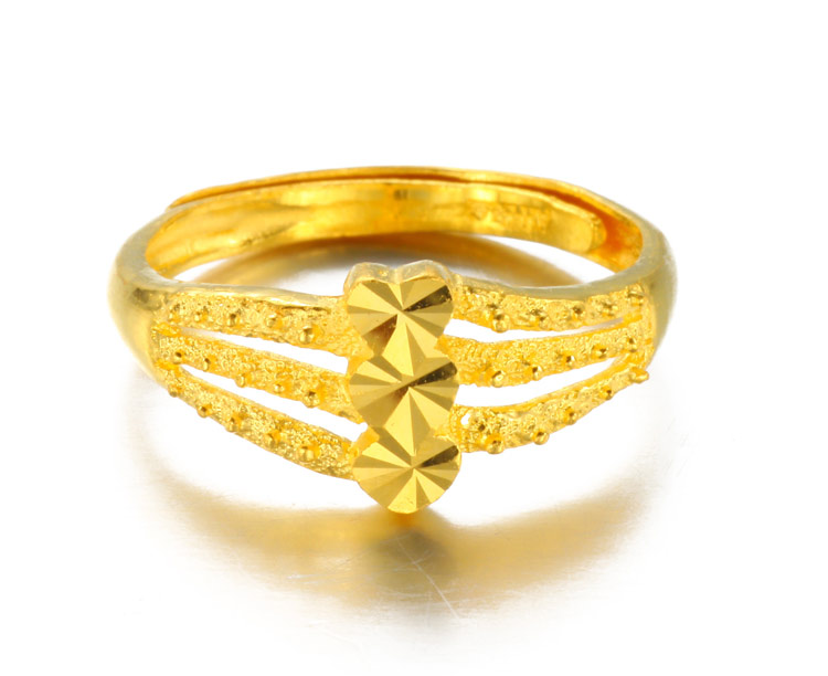 萃华金店 千足金精品戒指 心连心戒指