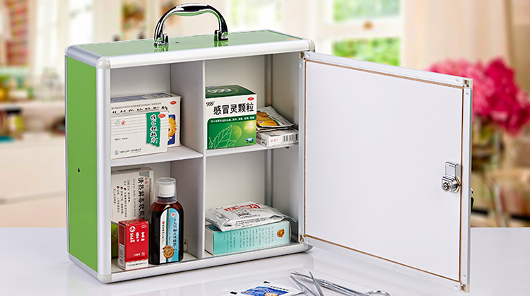 包邮药箱 挂壁式 家庭用医药箱 急救箱家用 药品收纳箱(粉红)