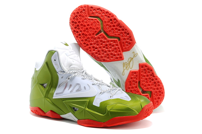 耐克nike男鞋 詹姆斯11代lbj11男子篮球鞋616175-001(金刚绿616175
