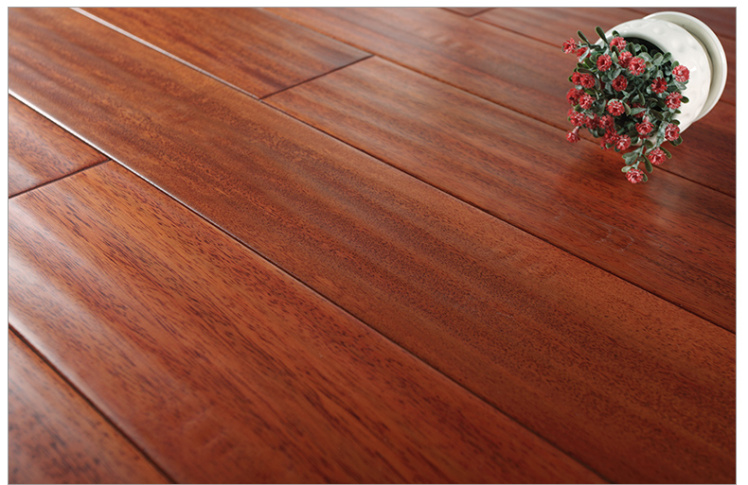 荣登 番龙眼 小菠萝格 仿古手抓 唐韵 18mm 实木地板(浅红色)