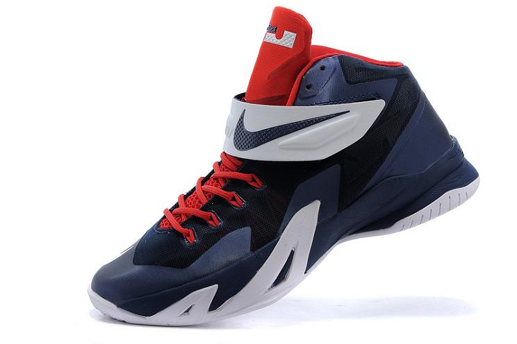 耐克/nike zoom soldier 詹姆斯士兵8篮球鞋653642(653641-003黑红 41