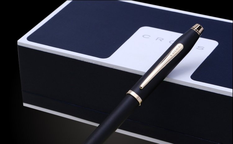 高仕(cross)新世纪黑金宝珠笔 商务办公签字笔 礼品水笔 大气(银纹)