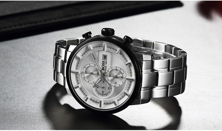 波士(boss)手表 飞行员系列石英机芯日历防水男士腕表 b09(黑圈黑面b