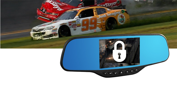 任e行 v8 双镜头版 后视镜行车记录仪 夜视超高清1080p 停车监控(双