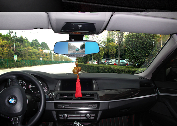 任e行 v8 双镜头版 后视镜行车记录仪 夜视超高清1080p 停车监控(双