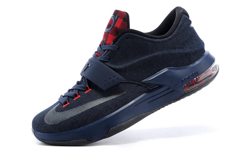 耐克nike kd7 杜兰特7代 男子篮球运动鞋(黑桃红 43)