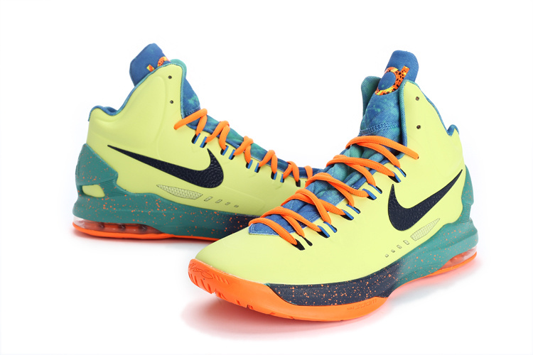 耐克/nike 杜兰特5代 kd5高帮战靴全明星篮球鞋情侣鞋(红白荧光绿 39)