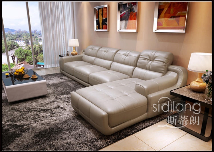 皮沙发 客厅组合皮沙发 简约现代风格 小户型沙发 送货安装(卡其色