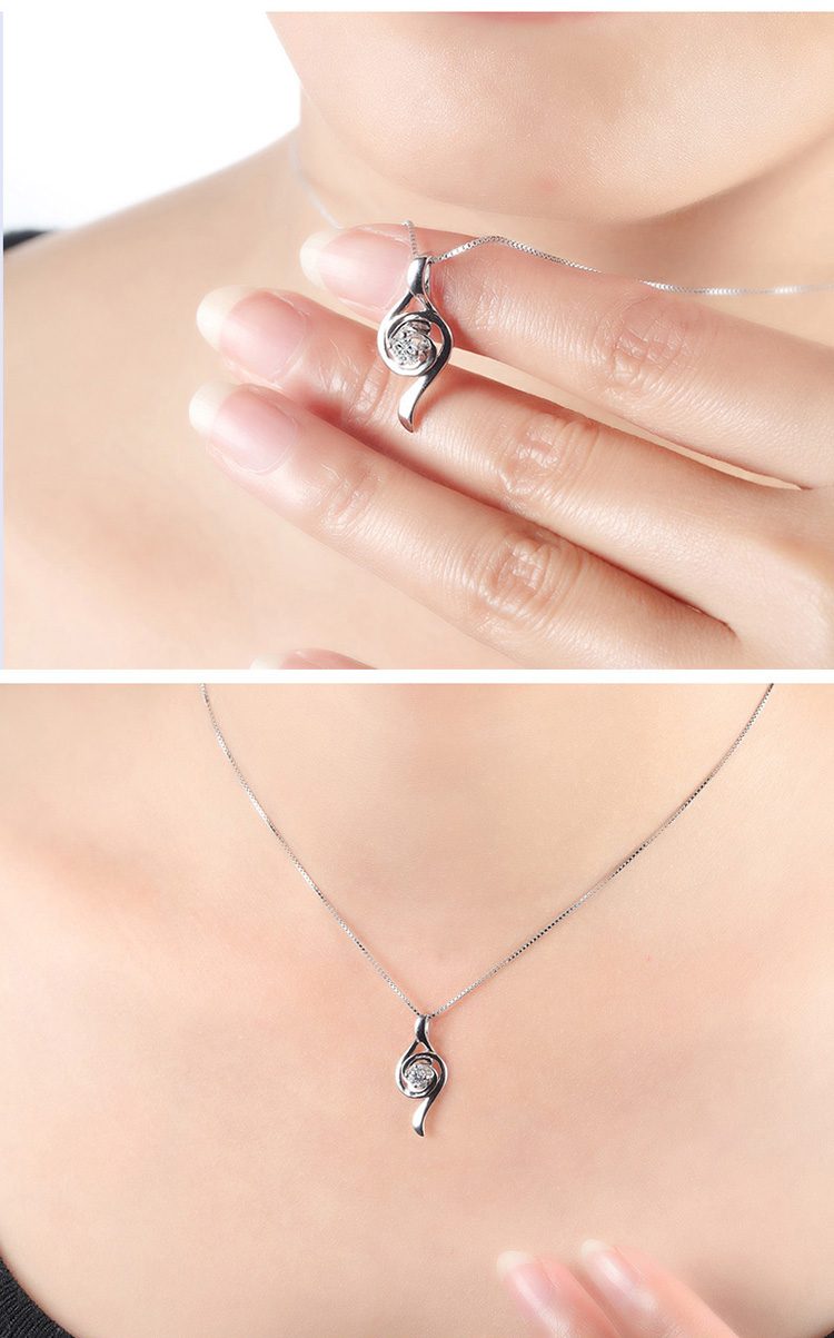 戴欧妮18k白金钻石吊坠短女款单钻克拉钻裸钻定制铂金情牵(30分(新加)