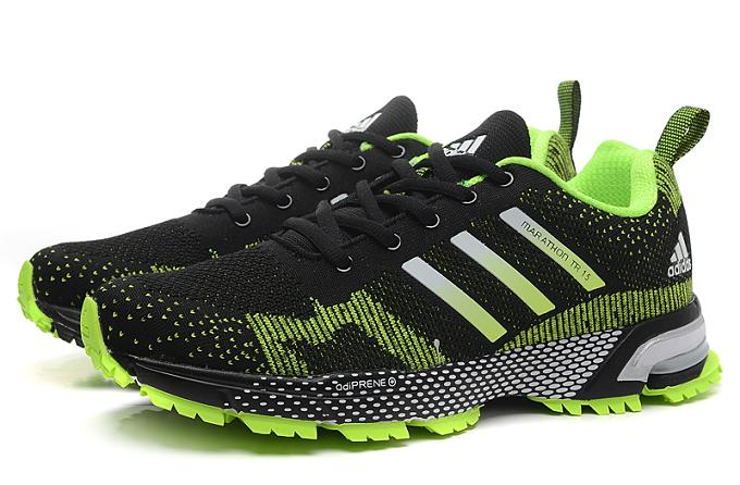 adidas/阿迪达斯夏季透气男女鞋马拉松飞线运动跑步鞋登山鞋 (黑白36