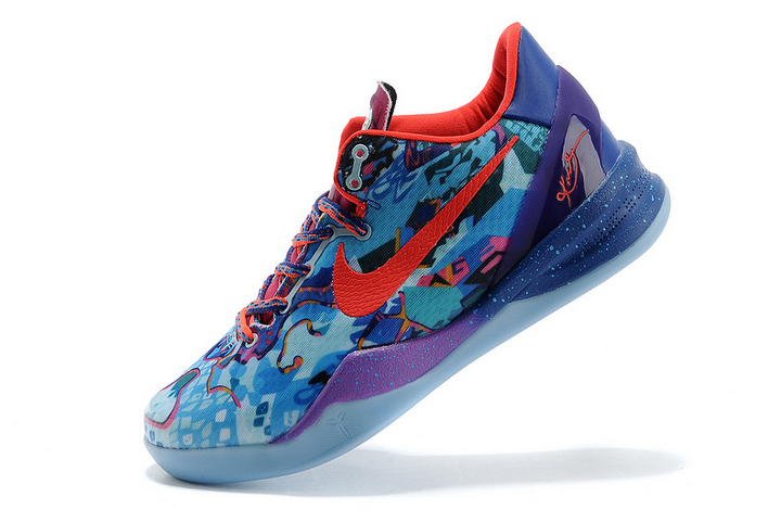 耐克nike男鞋科比8代篮球鞋垫低帮战靴 kobe 黑曼巴运动球鞋(黑紫红