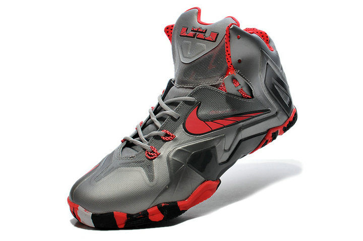 专柜* 耐克nike 詹姆斯11代篮球鞋战靴 lbj11 elite精英版 黑红(中灰