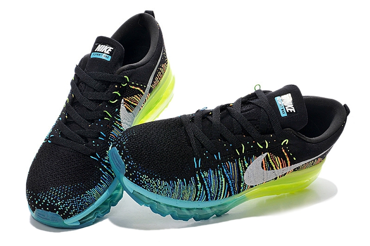 耐克男鞋nike max全气垫飞线编织彩虹男女跑步鞋休闲运动鞋(芒果黄)