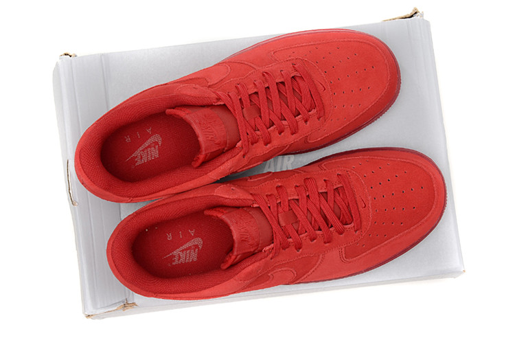 nike新款男鞋 女鞋 耐克 air af1 红十月麂皮果冻底男女休闲鞋 运动