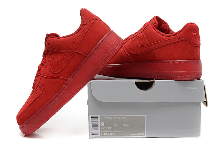 nike新款男鞋 女鞋 耐克 air af1 红十月麂皮果冻底男女休闲鞋 运动