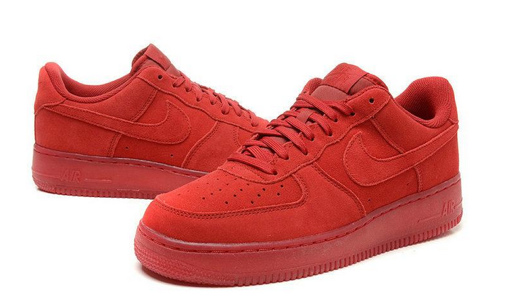 耐克nike air force 107 lv8 af1 红十月麂皮果冻底 718152-601(大红