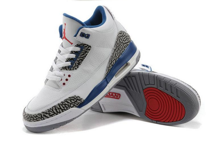 耐克nike air jordan 3 乔丹三代 爆裂复刻篮球鞋 136064-105(黑灰白
