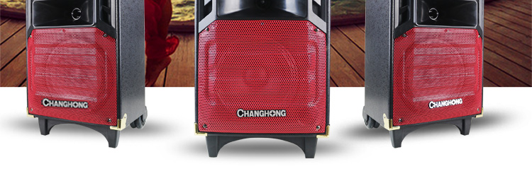 广场舞拉杆音箱移动蓝牙遥控话筒可插卡舞台演出音响(黑色) 品牌:长虹